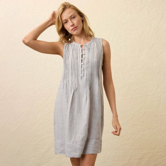 Faherty Isha Dress in Blue Mini Stripe size XS - Picture 1 of 10